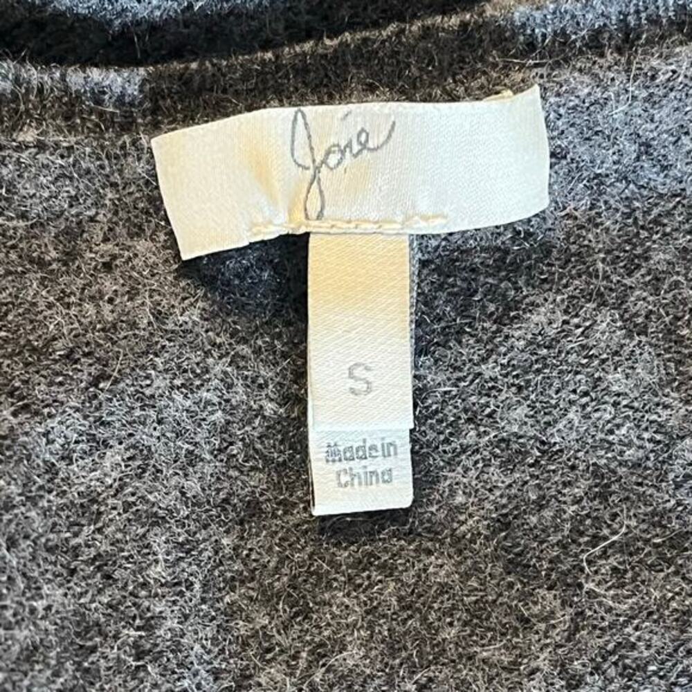 JOIE Cashmere Wool Sweater Womens Small Asymmetrical Hem Crew Neck Long Relaxed - Picture 7 of 8